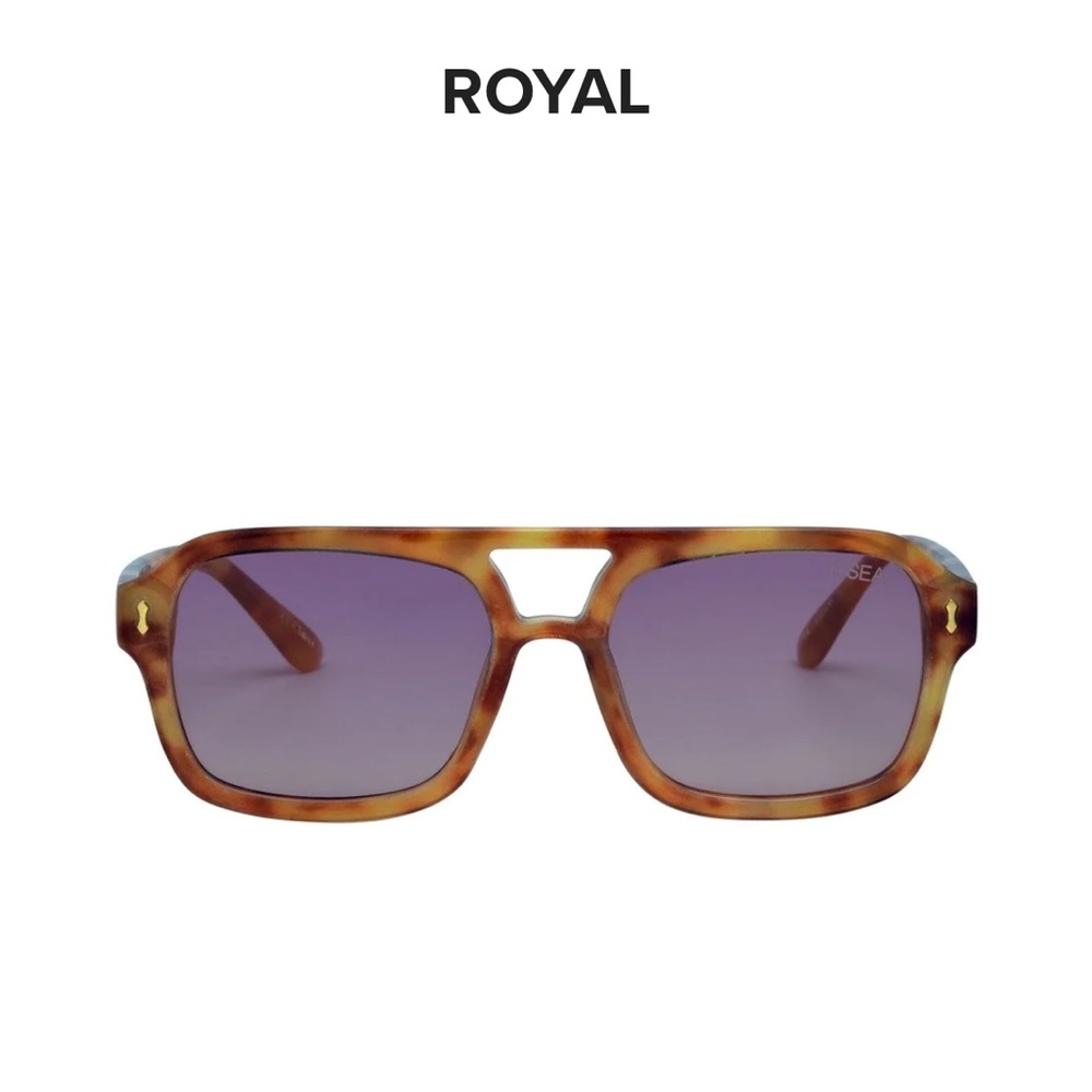 NWT I-sea Royal aviator sunglasses in honey tort/lavender lens